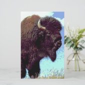 Bison Pop Art Briefpapier (Staand voorkant)