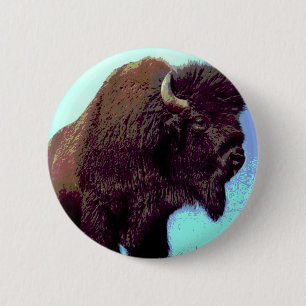 Bison Pop Art Ronde Button 5,7 Cm