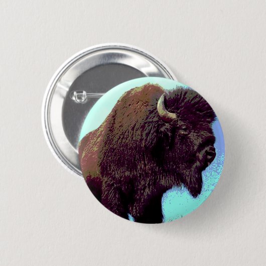Bison Pop Art Ronde Button 5,7 Cm (Voorkant /achterkant)