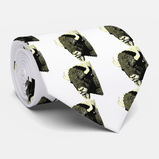 Bison Pop Art Stropdas (Opgerold)
