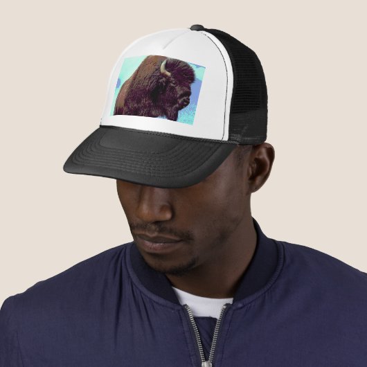 Bison Pop Art Trucker Pet (In situ)