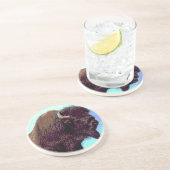 Bison Pop Art Zandsteen Onderzetter (Zijkant)