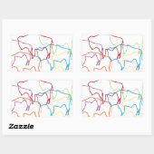 bison pride blur rechthoekige sticker (Vel)