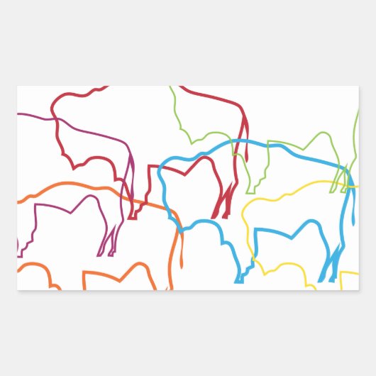 bison pride blur rechthoekige sticker (Voorkant)