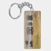 Bison River Crossing Yellowstone National Park, Ve Sleutelhanger (Voorkant Links)