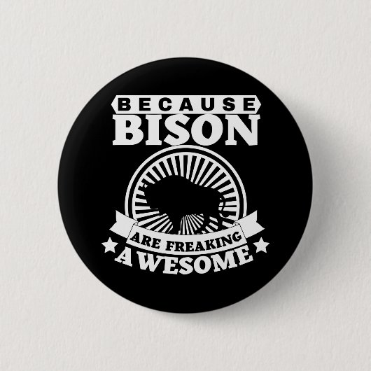 BISON RONDE BUTTON 5,7 CM (Voorkant)