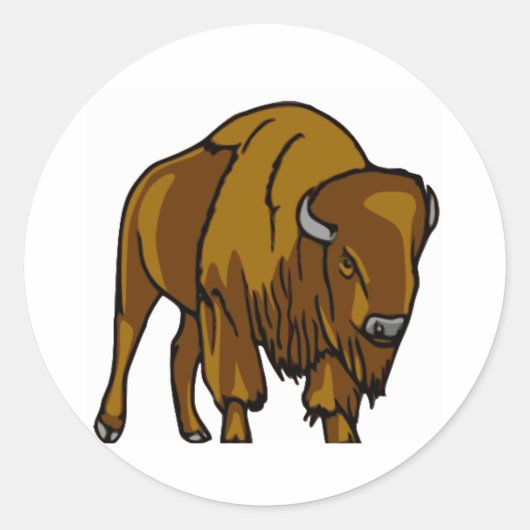 Bison Ronde Sticker (Voorkant)