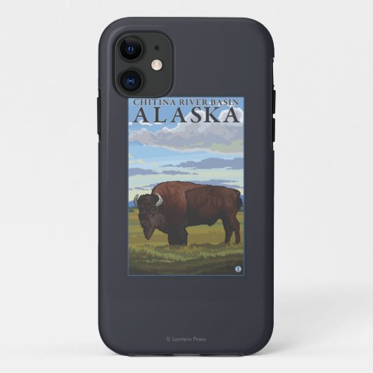 Bison Scene - Chitina River Basin, Alaska Case-Mate iPhone Case (Achterkant)