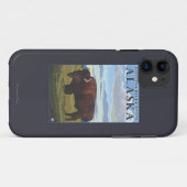 Bison Scene - Chitina River Basin, Alaska Case-Mate iPhone Case (Achterkant (horizontaal))