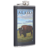 Bison Scene - Chitina River Basin, Alaska Heupfles (Rechts)