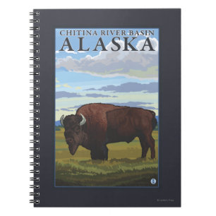 Bison Scene - Chitina River Basin, Alaska Notitieboek