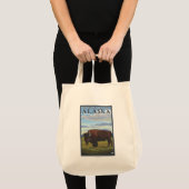 Bison Scene - Chitina River Basin, Alaska Tote Bag (Voorkant (product))