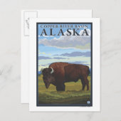 Bison Scene - Copper River Basin, Alaska Briefkaart (Voorkant / Achterkant)