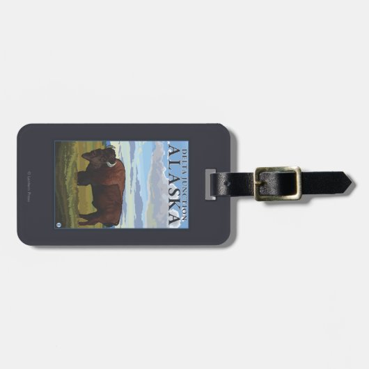 Bison Scene - Delta Junction, Alaska Bagagelabel (Voorkant horizontaal)