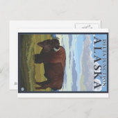Bison Scene - Delta Junction, Alaska Briefkaart (Voorkant / Achterkant)