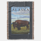 Bison Scene - Delta Junction, Alaska Deken (Voorkant Verticaal)