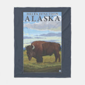 Bison Scene - Delta Junction, Alaska Fleece Deken (Voorkant)