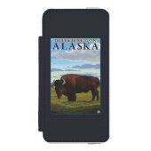 Bison Scene - Delta Junction, Alaska Incipio iPhone Portemonnee Hoesje (Voorkant Agenda)