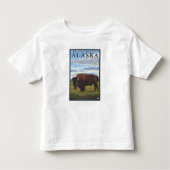 Bison Scene - Delta Junction, Alaska Kinder Shirts (Voorkant)