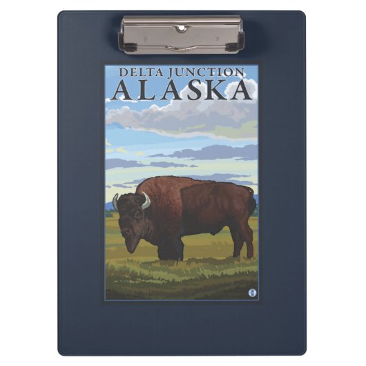 Bison Scene - Delta Junction, Alaska Klembord (Voorkant)