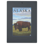 Bison Scene - Delta Junction, Alaska Klembord (Achterkant)