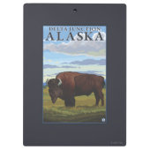 Bison Scene - Delta Junction, Alaska Klembord (Achterkant)