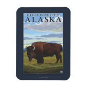 Bison Scene - Delta Junction, Alaska Magneet (Verticaal)
