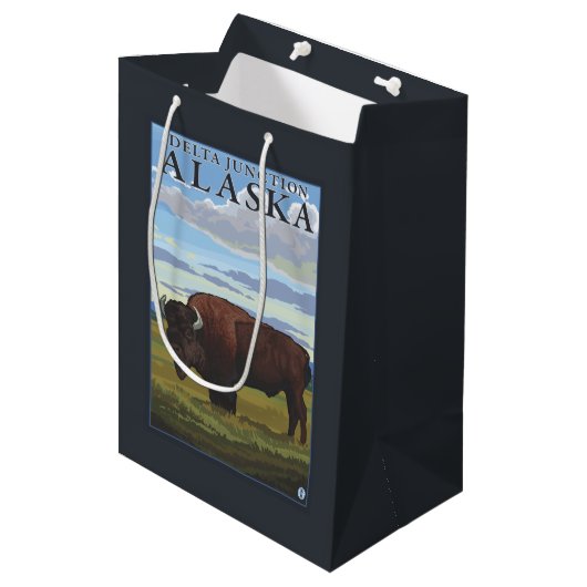 Bison Scene - Delta Junction, Alaska Medium Cadeauzakje (Voorkant Gekanteld)
