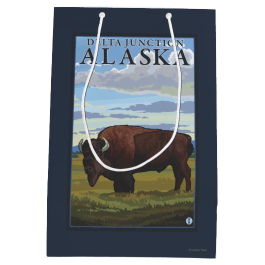 Bison Scene - Delta Junction, Alaska Medium Cadeauzakje (Achterkant)