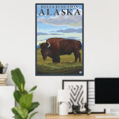 Bison Scene - Delta Junction, Alaska Poster (Thuiskantoor)
