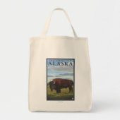 Bison Scene - Delta Junction, Alaska Tote Bag (Voorkant)