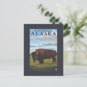 Bison Scene - Fairwell, Alaska Briefkaart (Staand voorkant)