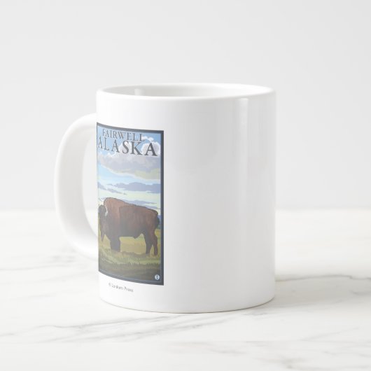 Bison Scene - Fairwell, Alaska Grote Koffiekop (Links)