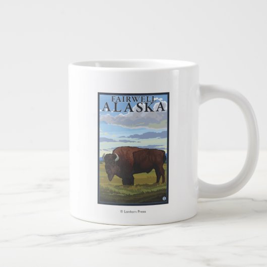 Bison Scene - Fairwell, Alaska Grote Koffiekop (Rechts)
