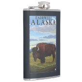 Bison Scene - Fairwell, Alaska Heupfles (Rechts)