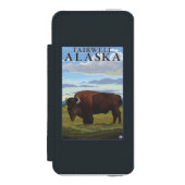 Bison Scene - Fairwell, Alaska Incipio iPhone Portemonnee Hoesje (Voorkant Agenda)