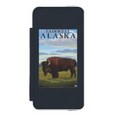 Bison Scene - Fairwell, Alaska Incipio iPhone Portemonnee Hoesje (Voorkant Agenda)