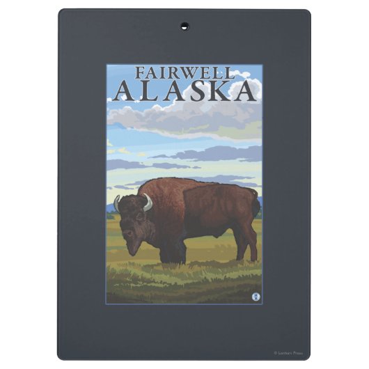 Bison Scene - Fairwell, Alaska Klembord (Achterkant)