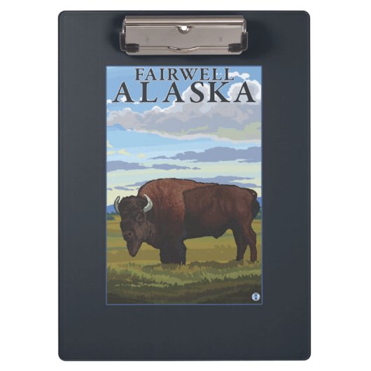 Bison Scene - Fairwell, Alaska Klembord (Voorkant)