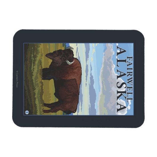 Bison Scene - Fairwell, Alaska Magneet (Horizontaal)
