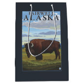 Bison Scene - Fairwell, Alaska Medium Cadeauzakje (Voorkant)