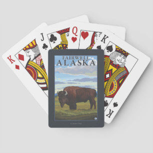 Bison Scene - Fairwell, Alaska Pokerkaarten