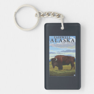 Bison Scene - Fairwell, Alaska Sleutelhanger