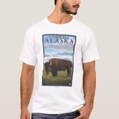 Bison Scene - Fairwell, Alaska T-shirt (Voorkant)