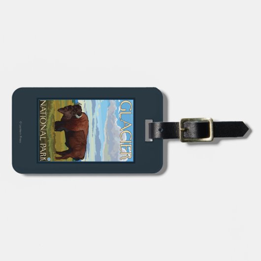 Bison Scene - Glacier National Park, MT Bagagelabel (Voorkant horizontaal)