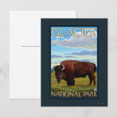 Bison Scene - Glacier National Park, MT Briefkaart (Voorkant / Achterkant)