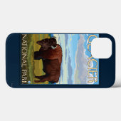 Bison Scene - Glacier National Park, MT Case-Mate iPhone Case (Achterkant (horizontaal))