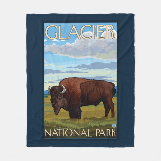 Bison Scene - Glacier National Park, MT Fleece Deken (Voorkant)
