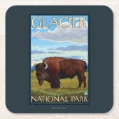Bison Scene - Glacier National Park, MT Kartonnen Onderzetters (Voorkant)