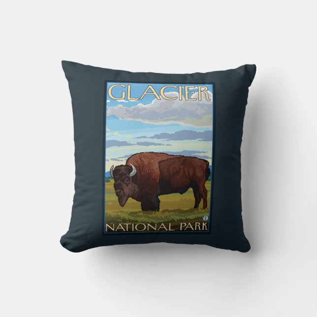 Bison Scene - Glacier National Park, MT Kussen (Voorkant)